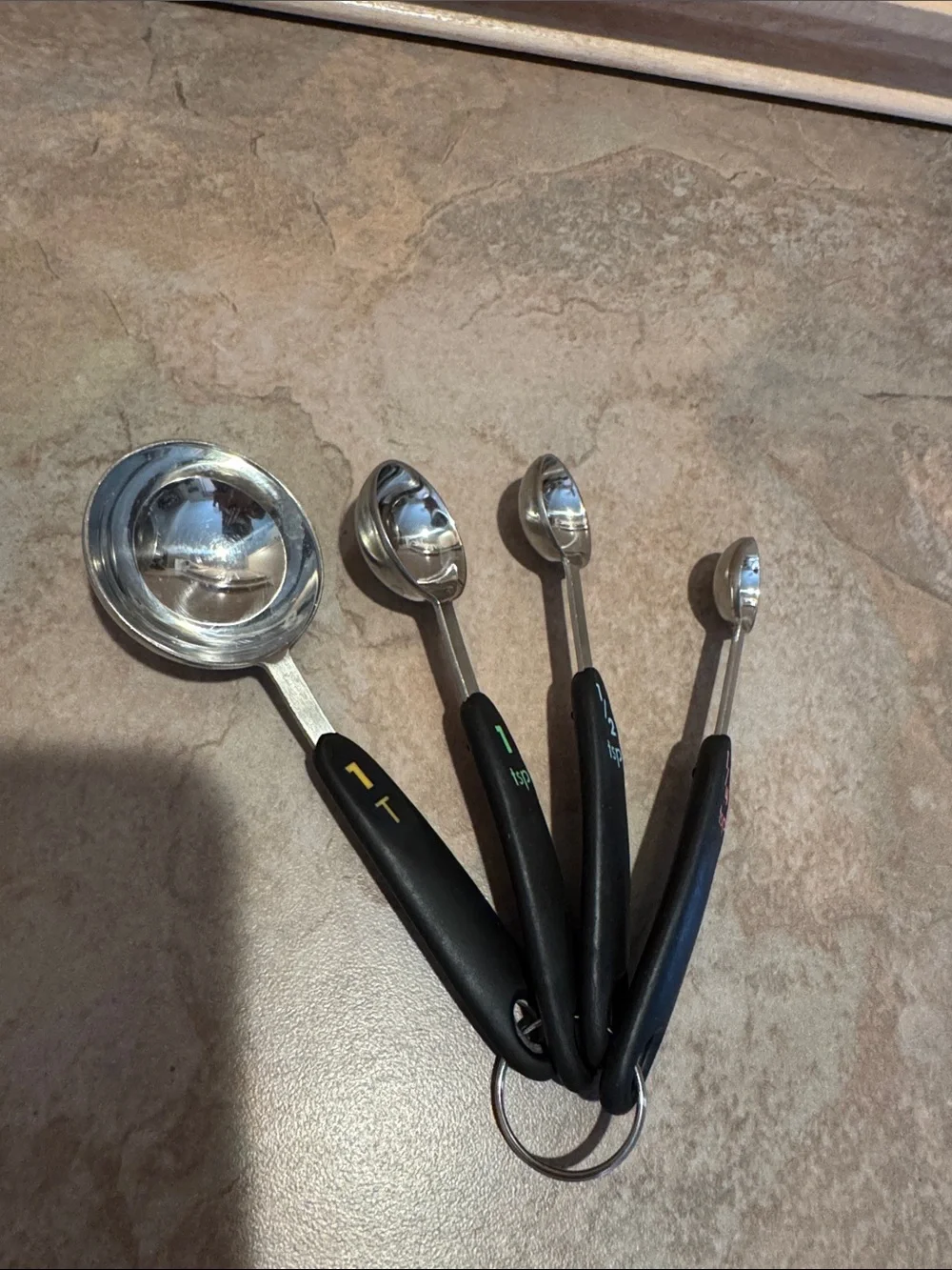 Black Measuring Spoon Set - Stainless Steel Scoop Set